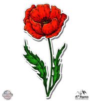 GT Graphics Poppy Flower - 8" Vinyl Sticker - for Car Laptop I-Pad - Waterproof Decal