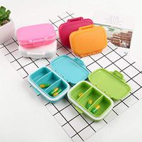 Idomeo Pill Case Storage Box 3 Compartment Travel Portable Medicine Divider Organizer Pill Cases