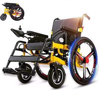 TBTBGXQ Heavy Duty Electric Wheelchair, Foldable and Lightweight Powered Wheelchair,Seat Width 50Cm, 360° Joystick, Automatic Intelligent Wheel Wheelchair Weight Capacity 100KG