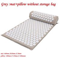 Massager Cushion Massage Yoga Mat Acupressure Relieve Stress Back Body Pain Spike Mat Acupuncture Massage Yoga Mat with Pillow,Light Grey