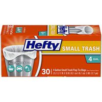 Hefty Small Trash/ Garbage Bags Odor Control, Flap Tie, 4 gallon, 30 count (Pack of 12) (10013700201193)