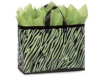 Frosted Zebra Stripe Bags - Vogue Zebra Frosted Plastic Bags Mini Pk 3 mil HD Plastic 16x6x12" (2 Packs; 25 Bags Per Pack) - Wraps-ZEBFMV