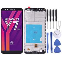 JUNXI Phone case Phone Cover LCD Screen and Digitizer Full Assembly with Frame for Huawei Y7 (2018)(Black) (Color : Black)