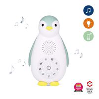Zazu Kids Pam The Penguin Sleep Trainer and Night Light with Wireless Speaker, Blue