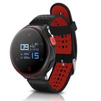 Sports Waterproof Bracelet Smart Watch, 3 Colors Microwear X2 Wireless Sports Waterproof Watch Heart Rate Monitor Fitness Tracker(Black Red)
