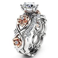 Meolin Women Fashion Flower Zircon Finger Ring Jewelry,10,10
