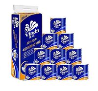 10 Rolls Toilet Paper Soft Toilet Tissue Hand Towels for Home Kitchen Ultra-Strong Family Mega Rolls Roll Paper for Bathroom Kitchen Office Workshop Restaurant Skin-Friendly Comfortable 3 Layers