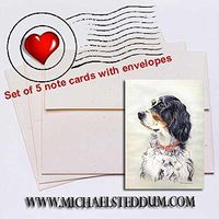 Michael Steddum English Setter Head Study Note Card Set