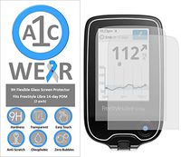 A1C WEAR - 9H Flexible Glass Screen Protector for Freestyle Libre 14-Day Receiver PDM - Won't Crack or Chip - Anti-Scratch Anti-Fingerprint - 2 Pack