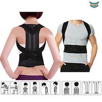 Back Brace for Men and Women- Hip& Waist Back Support- Adjustable Posture Corrector for Adults and Kids- Durable Clavicle and Shoulder Support Black (S)