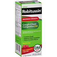 Robitussin Adult Cough+Chest Congestion DM Liquid Maximum Strength - 4 oz, Pack of 3