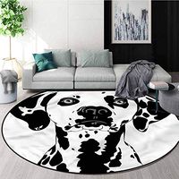 RUGSMAT Dogs Area Silky Smooth Rugs,Dalmatian Breed Domestic Pet Pattern Floor Seat Pad Home Decorative Indoor Round-51