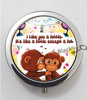 BlackKey I Like You a Lottle 3-Compartment Decorative Pocket Gift Box Case Organizer for Pill, Color 1 -803