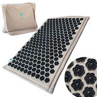 Acupressure Massage Mat for Back Pain Relief - Black Spikes Organic Eco-Friendly Linen Cotton with Travel Bag - Your Body Will Thank You