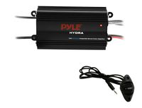 Pyle Auto 4-Channel Marine Amplifier - 200 Watt RMS 4 OHM Full Range Stereo with Wireless Bluetooth & Powerful Prime Speaker - High Crossover HD Music Audio Multi Channel System PLMRMB4CB