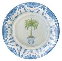 Paper Plates Dinner Size Paper Party Supplies Potted Palms Pack of 16, 10.75"