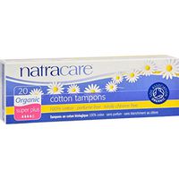 Natracare 100% Organic Cotton Tampons - Super Plus - 20 Pack (Pack of 6)