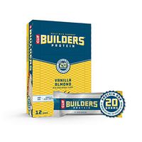 CLIF BUILDERS - Protein Bars - Vanilla Almond Flavor - 20g Protein (2.4 Ounce, 12 Count) (Now Gluten Free)