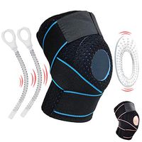 Knee Brace Knee Support for Meniscus Tear,Arthritis,ACL,LCL,MCL Injury Recovery,Running,Cycling,Basketball with Patella Stabilizer for Men Women (Black Blue)