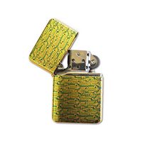 Wiener Dog - Gold Lighter Windproof Flip-Top Refillable with tin Gift Box