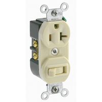 Leviton 5335 20 Amp, 120 Volt, Duplex Style Combination Single Pole Switch/Receptacle, Grounding, Ivory