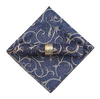 Black Temptation [Dark Blue] 6 Pcs Colorful Cloth Napkins Fabric Napkins Floral Print Napkins