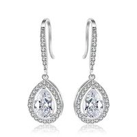 Goober Liu Corn Poppy Modeling Fashion Crystal Earrings,Zircon-Gemstone Eardrop, 1 Pair (White)