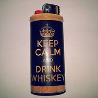 Keep Calm & Drink Whiskey Lighter Case Holder Sleeve Cover Fits Bic Lighters