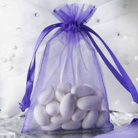 Efavormart 10PCS Purple Organza Gift Bag Drawstring Pouch Wedding Favors Bridal Shower Treat Jewelry Bags - 4"x6"