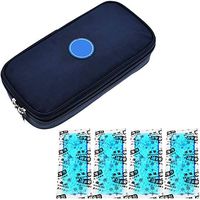JIN Medical Travel Cooler Insulin Cooler Bag Diabetic Organizer for Insulin Pen, Glucose Meter and Diabetic Supplies with 4 Cooler Ice Pack