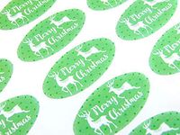 Pack of 30 Merry Christmas Oval Stickers, Colorful Envelope Seals Labels for Cards, Festive Craft and Decoration