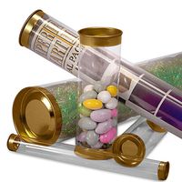 Clear Tubes with Golden Caps 2" X 6" - 0.022" Thick | Quantity: 288