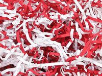 Heavy Duty Red White Gift Basket Shred Crinkle Paper Grass Filler Bedding Shanna875 (8oz Bag)