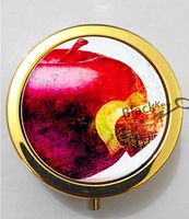 BlackKey Red Apple Pattern 3-Compartment Decorative Pocket Gift Box Case Organizer for Pill, Color 2 -1094