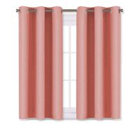 NICETOWN Window Curtains Blackout Drapes, Thermal Insulated Solid Grommet Blackout Curtains/Draperies for Living Room (Coral, One Pair, 29 by 45-Inch)