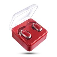 Wireless Bluetooth Earbuds with Charging Box Noise Cancelling Headset 4.2 Sweatproof Waterproof Bluetooth Headphones Compatible with Smartphone Cellphone Sports Earphones- Red