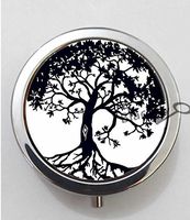 BlackKey Tree Life Pattern 3-Compartment Decorative Pocket Gift Box Case Organizer for Pill, Color 1 -111