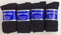 12 Pairs of Mens Black Diabetic Crew Socks 10-13 Size