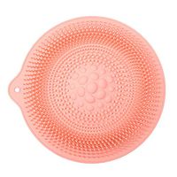 Shower Foot Massager,Soothes Tired Achy Feet,Silicone Bath Shower Foot Care Cleaner Pad (Pink)