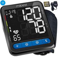 MIBEST Blood Pressure Monitor with Talking Function - Talking Blood Pressure Cuff with Large Display - 8.7-16.5" BP Monitor Machine - 240 Memory - Blood Pressure Kit with Batteries Adapter Included