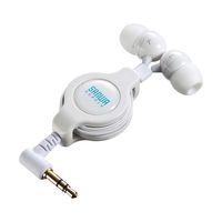 Sanwa Supply Mm-hp120w Stereo Earphone (Retractable White) (Japan Import)