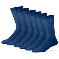 Women's Diabetic Crew Socks 9-11 - Cotton Blend Sole Pleasers Loose Top 12 Pack Navy Made in USA