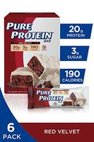 Pure Protein Bars, High Protein, Nutritious Snacks to Support Energy, Low Sugar, Gluten Free, Red Velvet, 1.76 oz, 6 Count