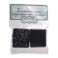 Indestructo Travel Pill Boxes By Designs - 2 Pack Assorted Patterns (Black)
