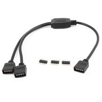 uxcell Female 1 to 2 4P Waterproof Connector Splitter Cable Black for RGB LED Strip Light