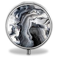 IMLONE Pill Organizer, Customized Marble Design Pill Boxes with 3 Components and Mirror for Travelling and Daily Needs