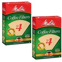 Melitta #4 Coffee Filters, Natural Brown, 2 Pack of 100 Filters.