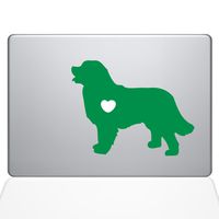 The Decal Guru I Love My Bernese Mountain Dog Decal Vinyl Sticker, 13" MacBook Pro (2015 & Older Models), Green (1477-MAC-13P-LG)