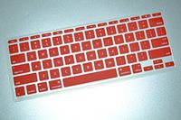 HQF Silicone Laptop Keyboard Cover - Soft Rubber Keyboard Skin Protector for MacBook Air 11"(Red)