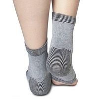 Ankle Sleeve in Charcoal by Light Step. One Size Fits All Giving Light to Medium Ankle Support. Wear with or Without Socks to Warm The Joint. Perfect Yoga Socks!